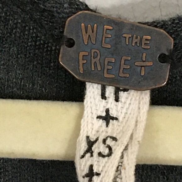 Free People Miss Rose Draped Front Jersey Knit Blouse Dark Grey Heather Wrap XS - Picture 7 of 16